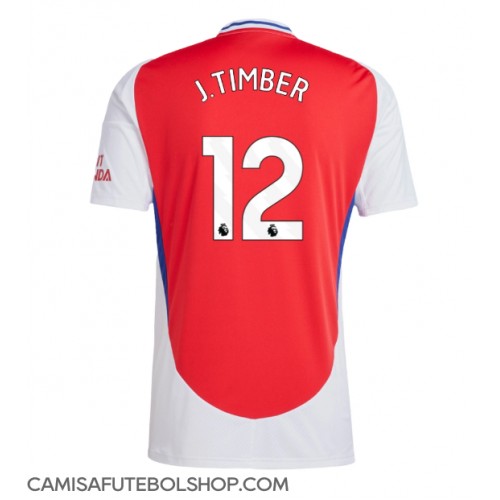 Camisa de time de futebol Arsenal Jurrien Timber #12 Replicas 1º Equipamento 2024-25 Manga Curta